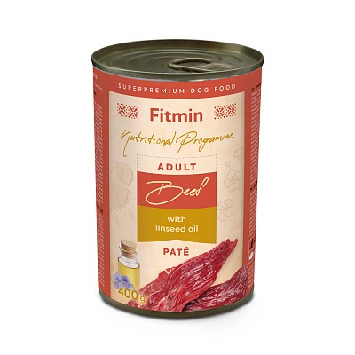Fitmin karma mokra – wołowina z olejem lnianym 400g